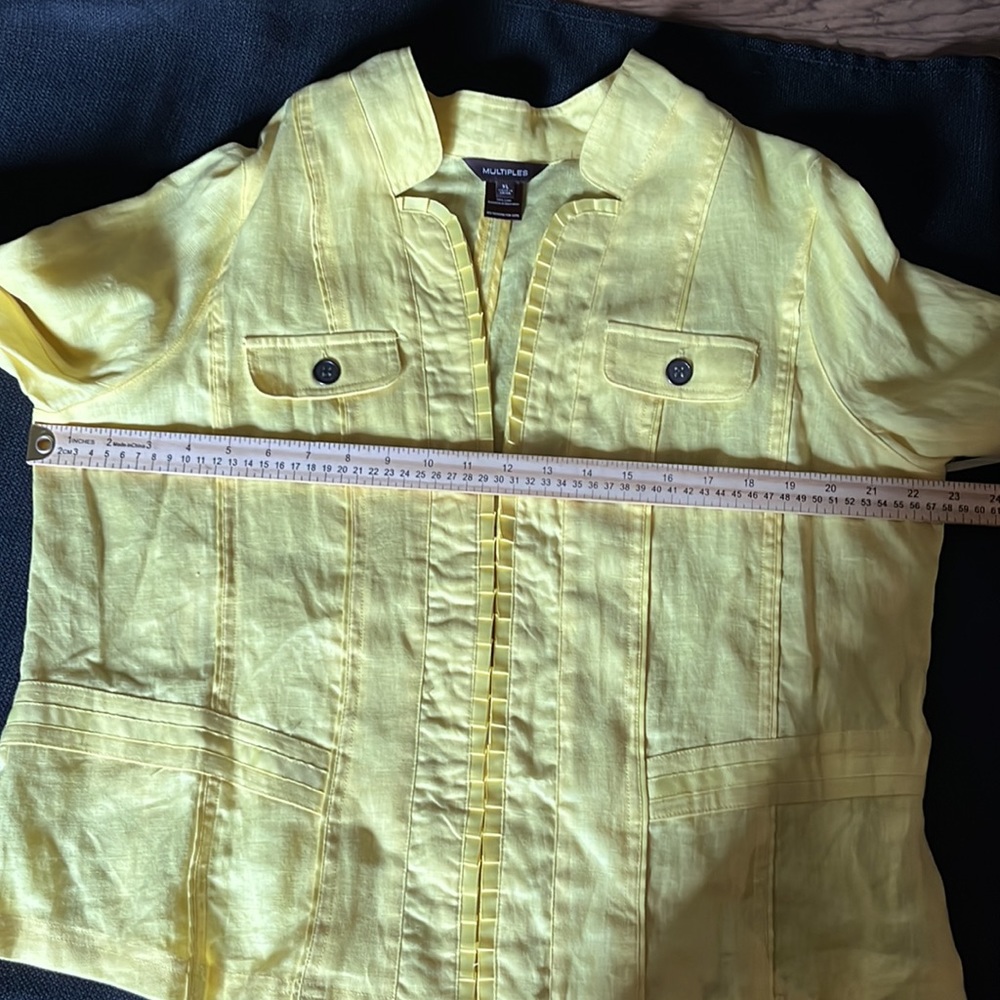 Multiples yellow Linen Jacket - Picture 10 of 11